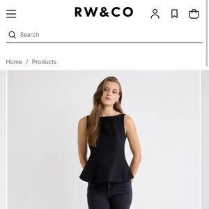 RW&CO. Boat Neck Preplum Blouse
